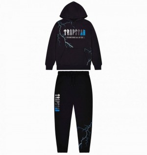 Black Silver Blue Trapstar Chenille Decoded 2.0 Hoodie Men's Tracksuits | PXKLNC-458