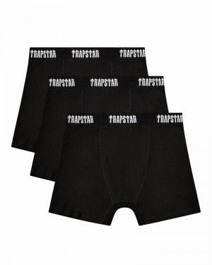 Black Trapstar 3 Pack Boxer Short Men's Underwear | XDALGU-756