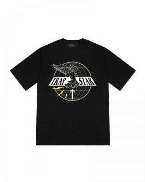 Black Trapstar Airforce Irongate T Tee Men's T Shirts | BJARPM-305