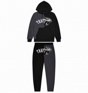 Black Trapstar Arch Shooters Hoodie Men's Tracksuits | MPZVSD-654