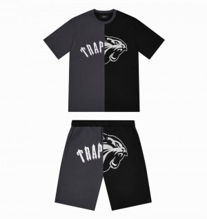 Black Trapstar Arch Shooters Shorts Men's Sets | SGCUJW-978