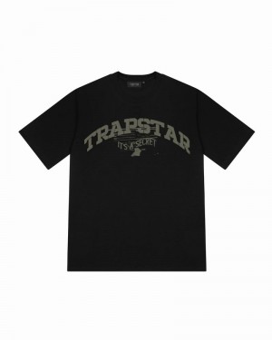 Black Trapstar Battalion Men's T Shirts | OWHBIX-519