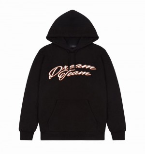 Black Trapstar Dream Team Men's Hoodie | OQNVSH-592