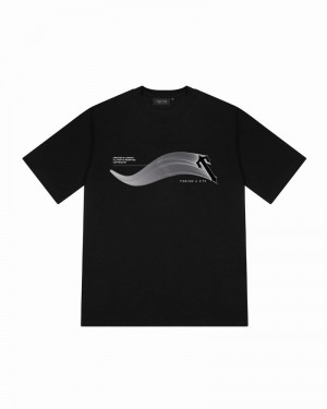 Black Trapstar Drift Tee Men's T Shirts | UWKTXF-536