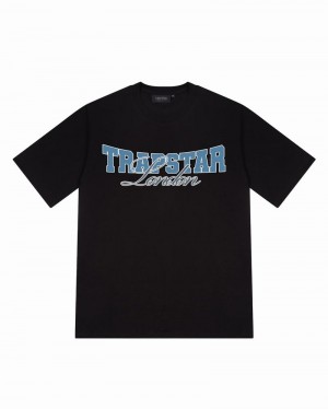 Black Trapstar Drop Out Tee Men's T Shirts | PUVYQR-796