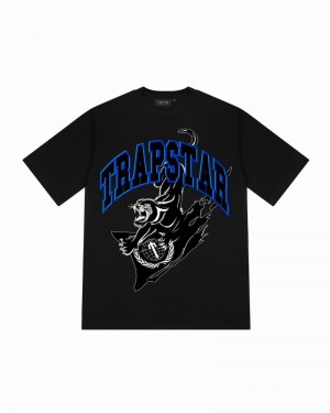 Black Trapstar Global Takeover Tee Men's T Shirts | YCJGNF-496