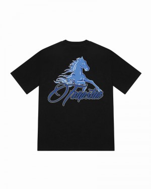 Black Trapstar Horse Power 2.0 Tee Men's T Shirts | KPGHDS-715