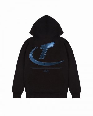 Black Trapstar Hyperdrive High Density Men's Hoodie | SIWEZO-256