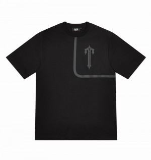 Black Trapstar Irongate T Tech Zip Men's T Shirts | PCOEVB-796