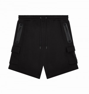 Black Trapstar Irongate T Tech Zip Shorts Men's Sets | JBPFLG-368