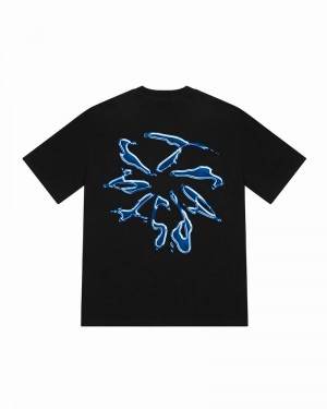 Black Trapstar Liquid Chrome 2.0 Tee Men's T Shirts | MYFVEA-698