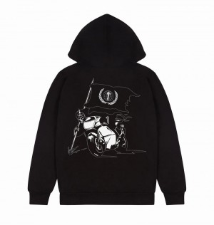 Black Trapstar Outlaw Men's Hoodie | COYRQP-285