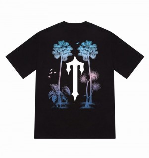 Black Trapstar Paradise It’s A Secret Tee Men's T Shirts | HYNZQT-287