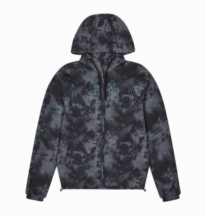 Black Trapstar Pigment Irongate Windbreaker Men's Jackets | ZNPYDG-154