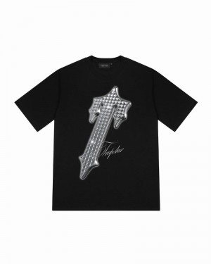 Black Trapstar Platinum Irongate T Tee Men's T Shirts | FSJXKL-073