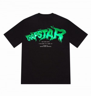 Black Trapstar Press Start Tee Men's T Shirts | ADNCHZ-031