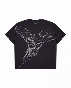 Black Trapstar Spirit Tee 2.0 Men's T Shirts | JPXDCT-906