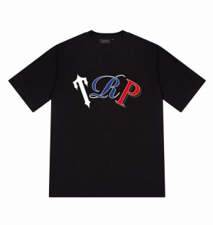 Black Trapstar TRP Tee Men's T Shirts | GEPKRQ-870