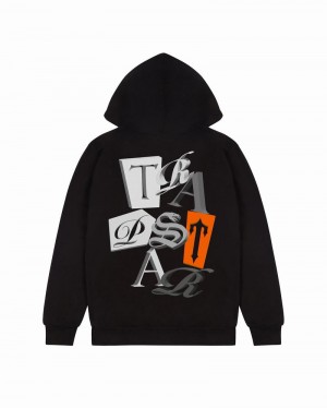 Black Trapstar TS Script 3D Edition Men's Hoodie | FVIRZN-687