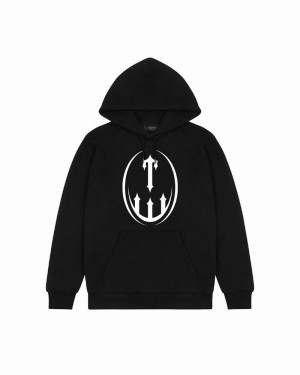 Black Trapstar T Crest Men's Hoodie | YNXELW-170