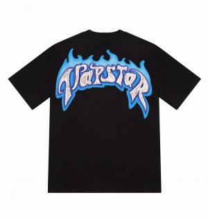 Black Trapstar Trail Blaze Tee Men's T Shirts | QJNXSD-685