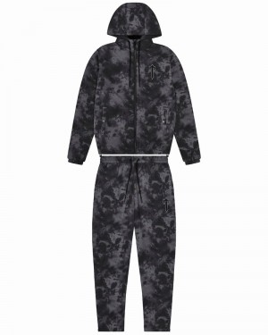 Black Trapstar Washed Irongate Men's Tracksuits | QKPNGM-637