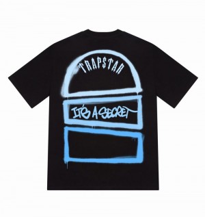 Black Trapstar Writers Art of War Tee Men's T Shirts | XYTHZD-056