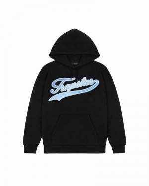 Black / Blue Trapstar Strikeout Men's Hoodie | TLNDYS-078