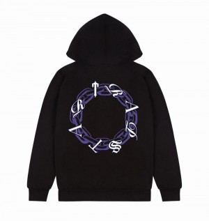 Black / Purple Trapstar Chain Script Men's Hoodie | YRNBXI-783