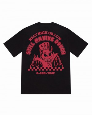 Black / Red Trapstar Makin' Dough Tee Men's T Shirts | DNACMF-405