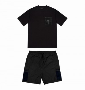 Black / White Trapstar Irongate Mesh Pocket Short Men's Sets | XIAOVG-284