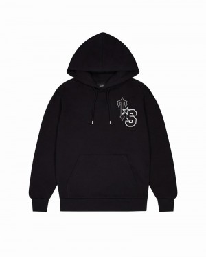 Black / White Trapstar TS-Star Men's Hoodie | QHVDUE-102