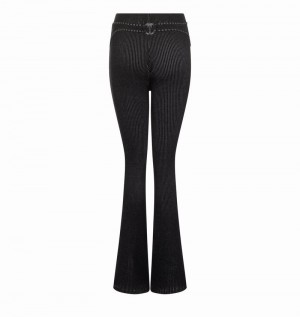 Black / White Trapstar Two Tone Rib Fitted Trousers Women's Pants | UDTQCW-568