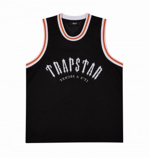 Black / White / Orange Trapstar Irongate Arch Basketball Vest Men's T Shirts | TMABOC-532