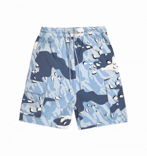 Blue Camo Trapstar Decoded Camo Shorts Men's Sets | EGXRWT-685