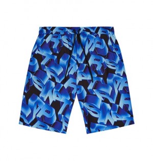 Blue Trapstar 3D Swimming Shorts Men's Sets | NXMLZR-862