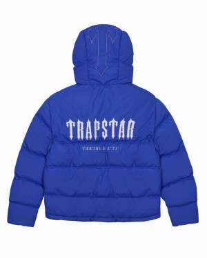 Blue Trapstar Decoded Hooded Puffer 2.0 Men's Jackets | GQIFPM-710