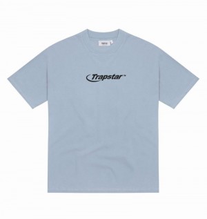 Blue Trapstar Hyperdrive Embroidered Tee Men's T Shirts | XMGTCR-210