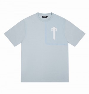 Blue Trapstar Irongate T Tech Zip Men's T Shirts | PTSEKZ-495