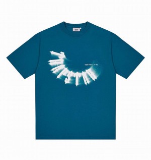 Blue Trapstar Reverse Arch Men's T Shirts | DJACWQ-104