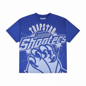 Blue Trapstar Shooters Claw 2.0 Men's T Shirts | UGJKXI-150