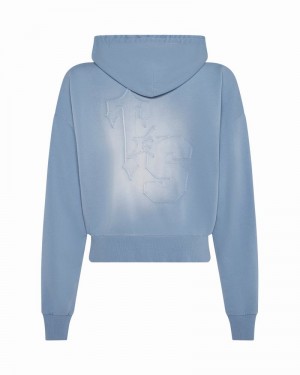 Blue Wash Trapstar TS Star Applique Hoodie Women's Tracksuits | TRDCOI-701