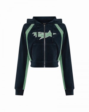 Green Trapstar TS-Star Velour Hoodie Women's Tracksuits | POEUIW-631