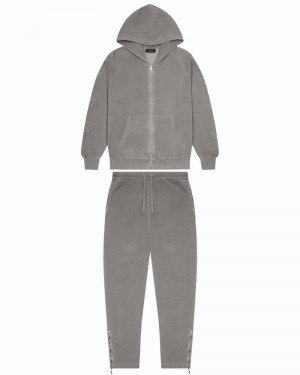 Grey Trapstar Irongate Patchwork Zip Hoodie Men's Tracksuits | RDAKBJ-870