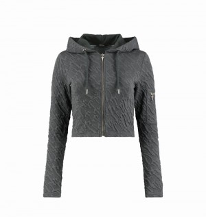 Grey Trapstar Jacquard Fitted Zip Hoodie Women's Tracksuits | ANLKIM-016