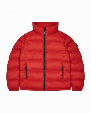 Red Trapstar It’s a Secret Puffer Men's Jackets | JKASVY-678