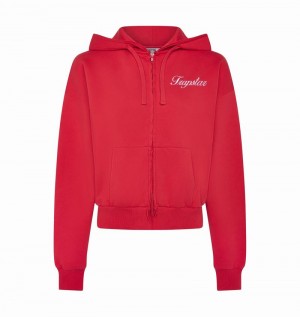 Red Trapstar TS-Star Zip Up Track Top Women's Tracksuits | QXLEJM-527