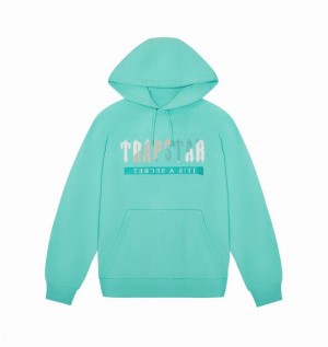 Turquoise Trapstar Chenille Decoded 2.0 Hoodie Men's Tracksuits | MEHVAJ-089