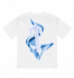 White Trapstar Decoded Tee Men's T Shirts | NQFYXO-396