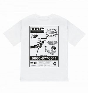 White Trapstar Don’t Jam Tee Men's T Shirts | DRCVGB-321